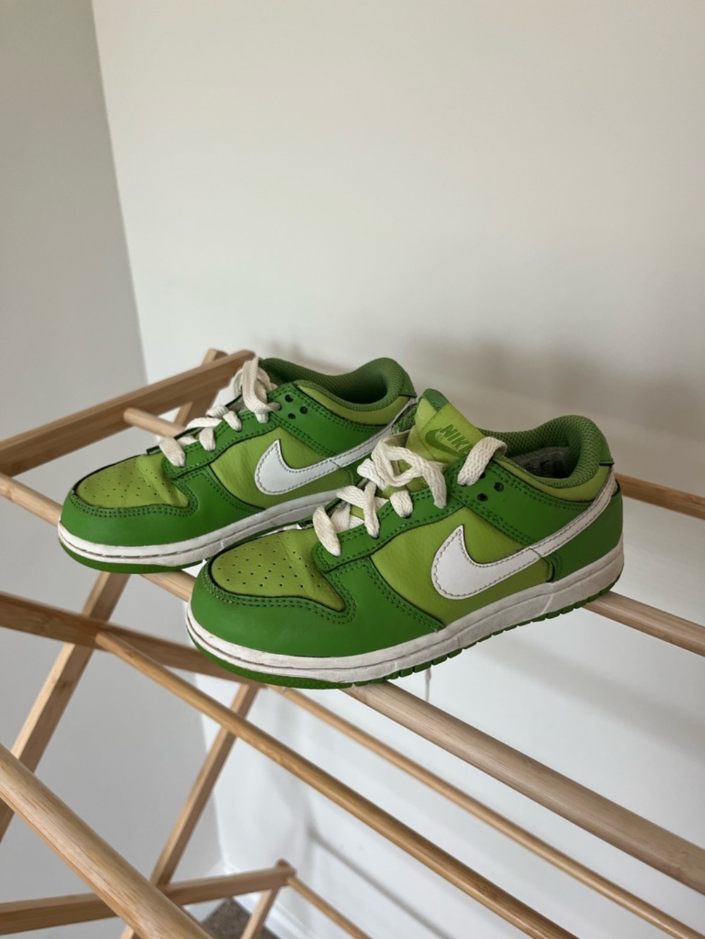 Nike Kids Green and White Low-Top Sneakers